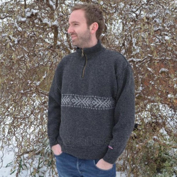 flod hjælp kommentar Norsk pullover - koks - 100% ren ny uld